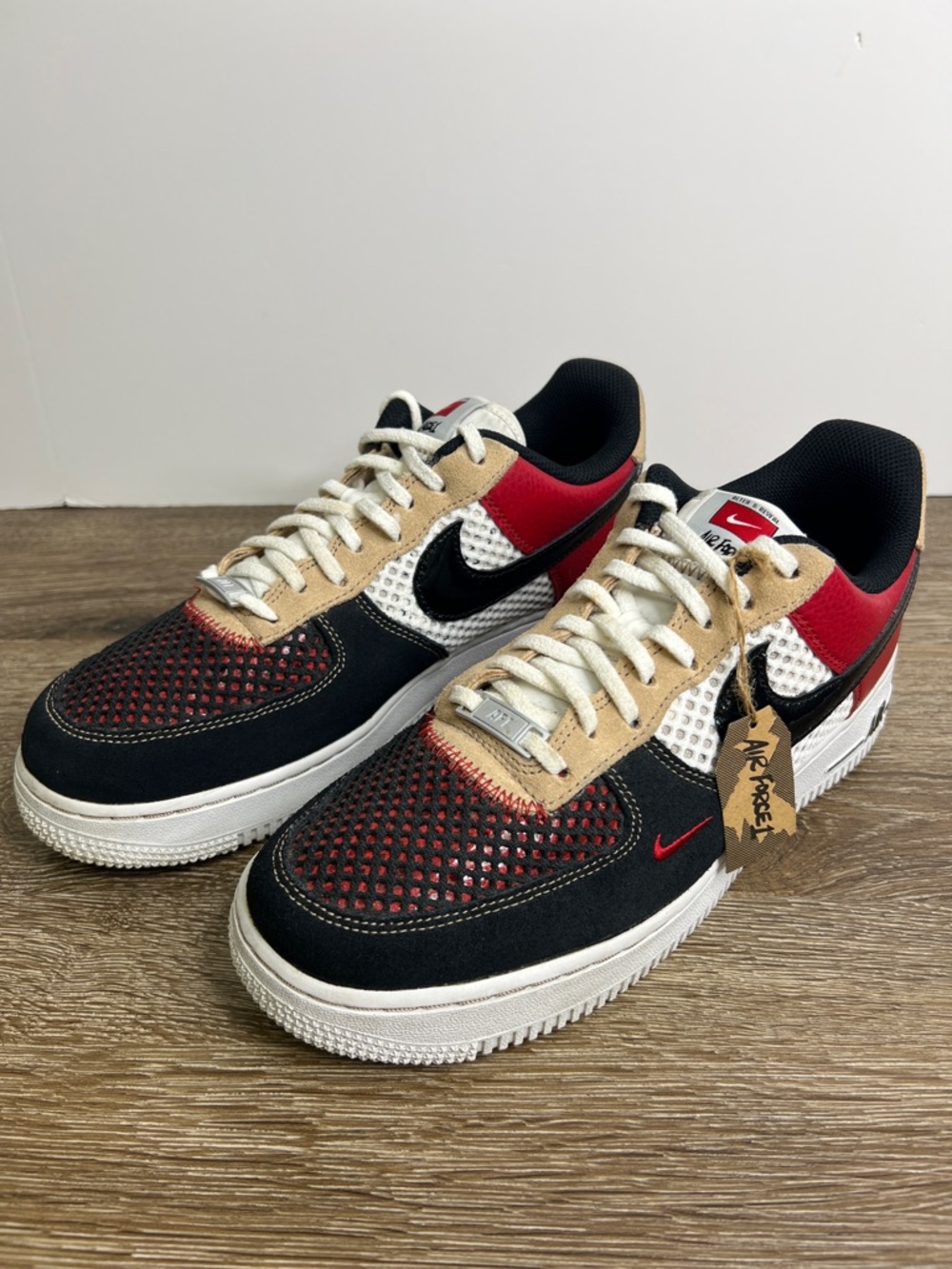 Nike Air Force 1 ‘07 LV8 Alter & Reveal’ Black Red Tan DO6110-100 Men’s Size 8